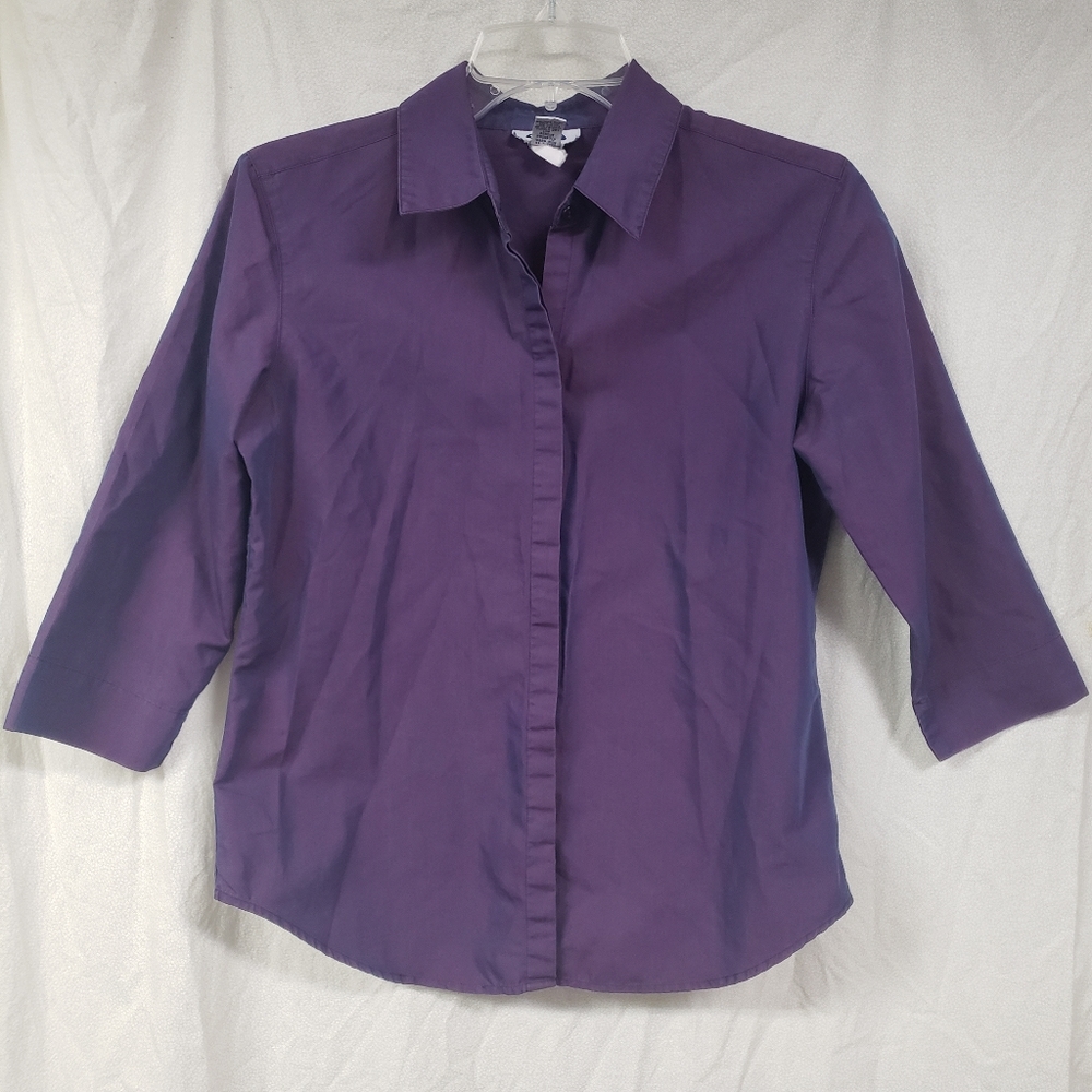 Old Navy Blouse Women's small 2 toned Purple button down top